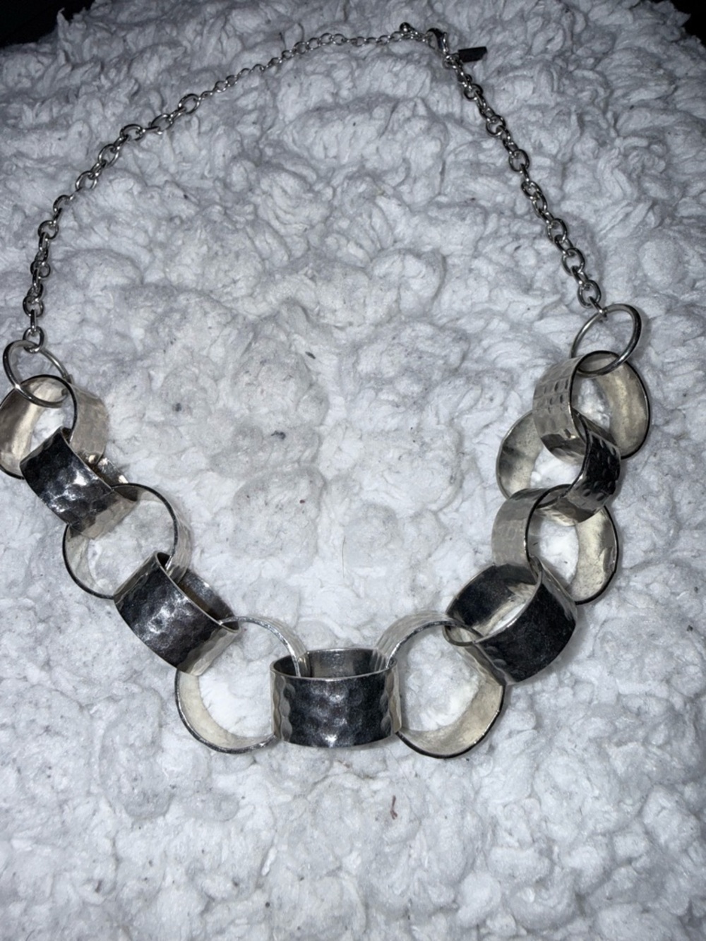 Silver colored Link Statement Necklace - Women Jewelry - Picture 2 of 5